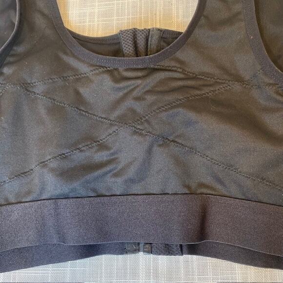 Yvette Womens Front Zip Black Sports Bra Size 34DDD Great Condition - Picture 4 of 5